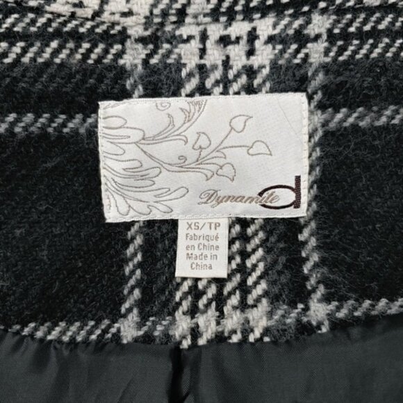 DYNAMITE wool blend asymmetrical plaid jacket - Picture 7 of 13